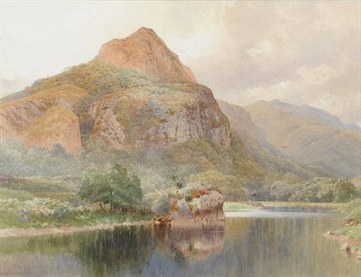 Lot 675 - Harry Sutton Palmer R.I. (1854-1933) Lake District Landscape with Trees beside a River, the...