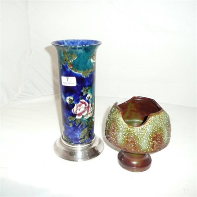 Lot 7 - A Coronaware blue ground vase and a Sylvac vase