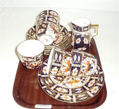 Lot 15 - Five Crown Derby cups and saucers, two side plates, another and a cream jug