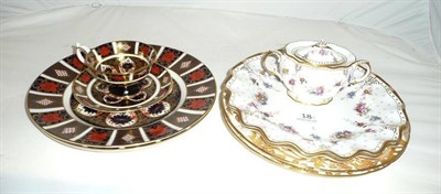Lot 18 - Pair of Royal Crown Derby "Gold Aves" plates, pair of Royal Crown Derby "Royal Antoinette"...