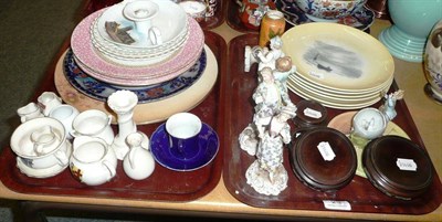 Lot 23 - Crested china and decorative ceramics on two trays