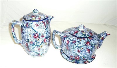 Lot 28 - Maling Chintz coffee pot, teapot and plate