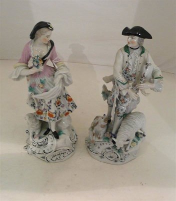 Lot 55 - A pair of Samson Derby style figures of a shepherd and shepherdess