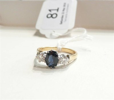 Lot 81 - A sapphire and diamond three stone ring
