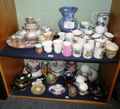 Lot 130 - A quantity miscellaneous ceramics including commemorative mugs, tea wares, jugs, etc