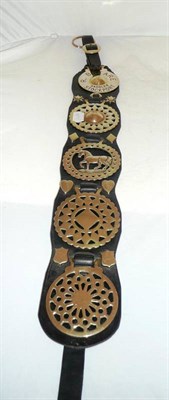 Lot 143 - A martingale, R Breare, Saddler, Stockport with five brasses