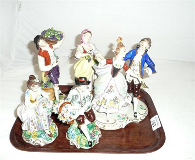 Lot 157 - Five Continental figural groups