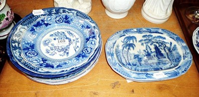 Lot 169 - A quantity of 19th century blue and white transfer-printed plates