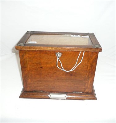 Lot 189 - Edwardian oak stationary box