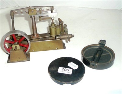 Lot 208 - A stationary steam plant engine and a compass