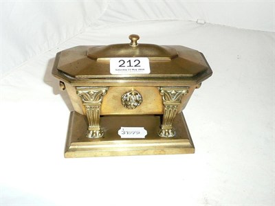 Lot 212 - Victorian brass box and cover