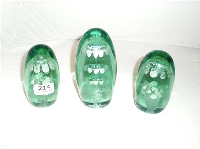 Lot 214 - Three glass dumps (3)