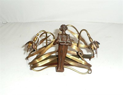 Lot 215 - An Art Nouveau bronze and gilt metal letter rack