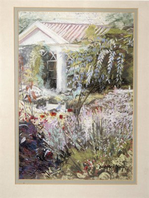 Lot 708 - Tony Brummell-Smith (b.1949)  Poppies and other Flowers beside a Glass Conservatory Signed,...