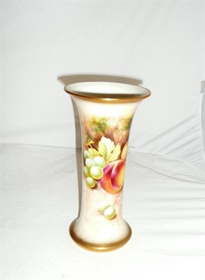 Lot 232 - A Royal Worcester fruit painted beaker vase (a.f.)