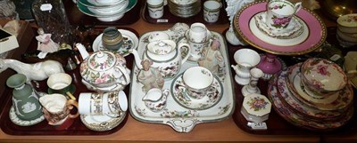 Lot 247 - Two trays of decorative ceramics and a breakfast set including tray