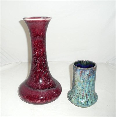 Lot 264 - A Corbridge red lustre vase and a Corbridge green ground vase