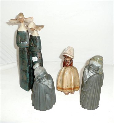 Lot 282 - Four Lladro matt glaze figures