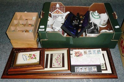 Lot 289 - Pair of silver salts, bone carvers with silver mounts, Wade ornaments, Ringtons china, cased...