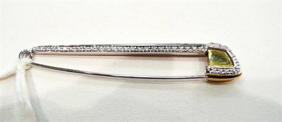 Lot 297 - Diamond set safety pin