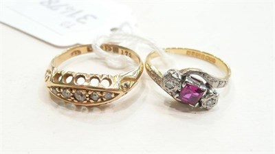 Lot 299 - Two 18ct gold diamond-set rings