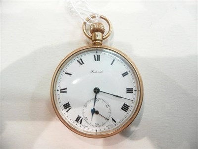 Lot 305 - 9ct gold open-faced pocket watch