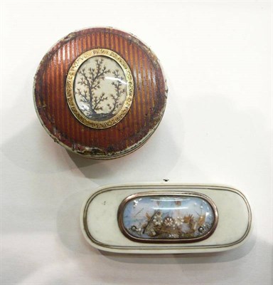 Lot 308 - A Georgian ivory toothpick box and a Georgian lacquer gold and tortoiseshell box