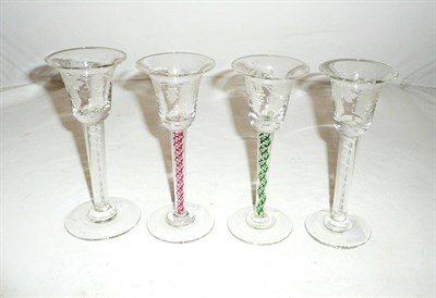 Lot 346 - Four 18th century-style wine glasses