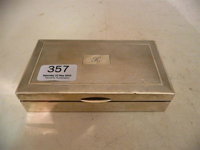 Lot 357 - Silver cigarette box dated 16.9.1967