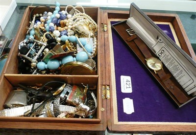 Lot 421 - A quantity of costume jewellery and collectables including continental silver bulldog, novelty...