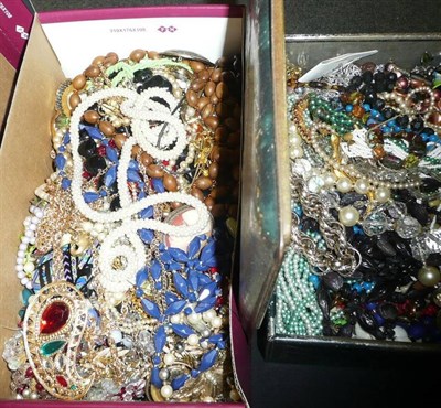 Lot 422 - Assorted costume jewellery in three boxes