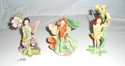 Lot 435 - Three Border Fine Arts Flower Fairies, all style one models, 'Nasturtium', model No. CF7; 'Mallow'