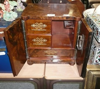 Lot 437 - A burr walnut smoker's cabinet