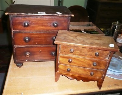 Lot 459 - Two miniature Victorian mahogany three height chest of drawers