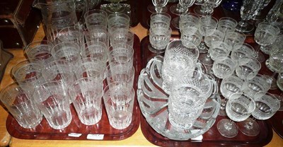 Lot 467 - Three trays of drinking glasses and a dish