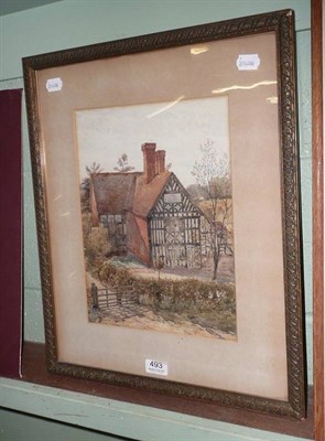 Lot 493 - Watercolour of a house signed R Moore Spiers, dated 1881