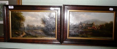 Lot 495 - Pair of 19th century oils on canvas, Church Ruins and a Church (2)