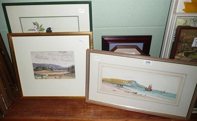 Lot 498 - T Mackpherson watercolour 'Hauling in the Catch', together with "Autumn Pasture" watercolour...