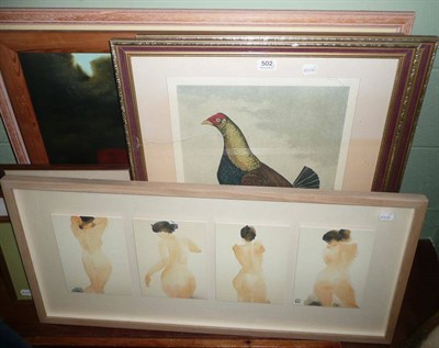 Lot 502 - A pair of cock fighting prints and others (12)