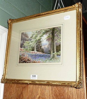 Lot 508 - Herbert George watercolour - bluebell wood