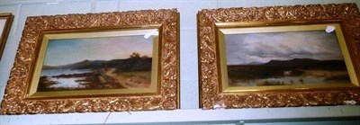 Lot 513 - A pair of gilt framed Scottish landscape oils on canvas and another landscape oil on canvas (3)