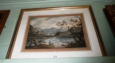 Lot 514 - After Richard Wilson, watercolour, lakeland scene