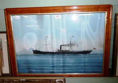 Lot 517 - Pair of 19th century framed watercolours of shipping scenes SS Runo, Sunderland entering the Bay of