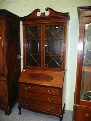 Lot 575 - Edwardian inlaid bureau bookcase