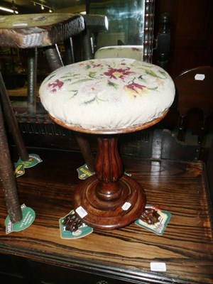 Lot 595 - 19th century rosewood revolving stool