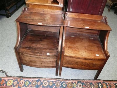 Lot 600 - Pair of mahogany commodes