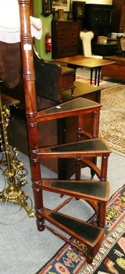 Lot 610 - Set of mahogany library steps