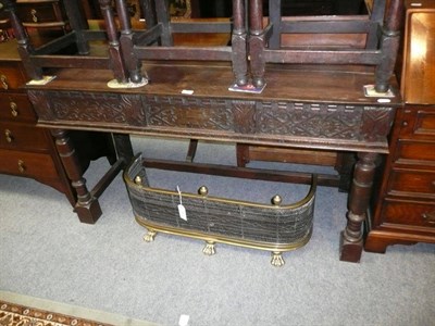 Lot 618 - Carved oak side table in 17th century style