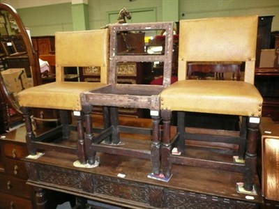 Lot 619 - Three 17th century oak chairs