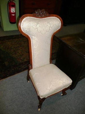 Lot 624 - Victorian walnut prie dieu chair